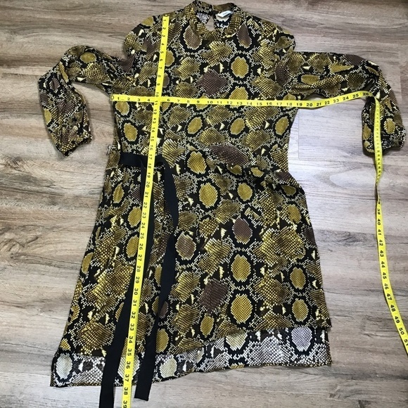 Nwot Zara Dress Snakeskin Long Sleeve Belted Animal Print Brown Black … - Picture 16 of 16